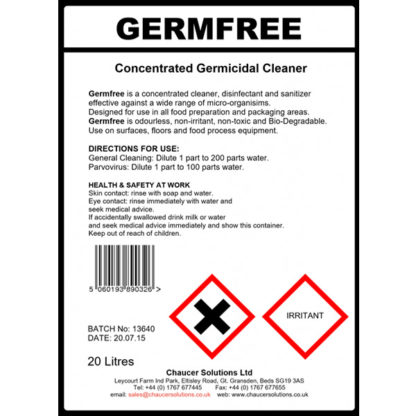 GERMFREE GERMICIDAL CLEANER - 20 litres - Image 2
