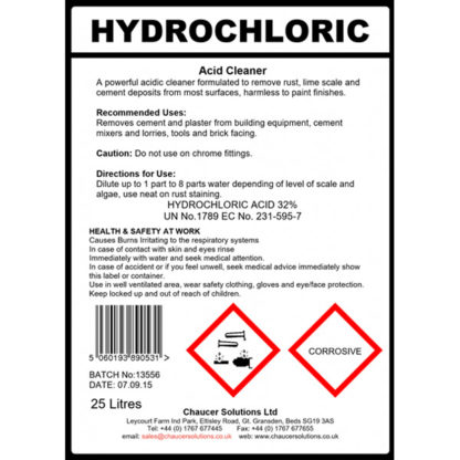 HYDROCHLORIC ACID 32% ACTIVE - 25 litres - Image 2