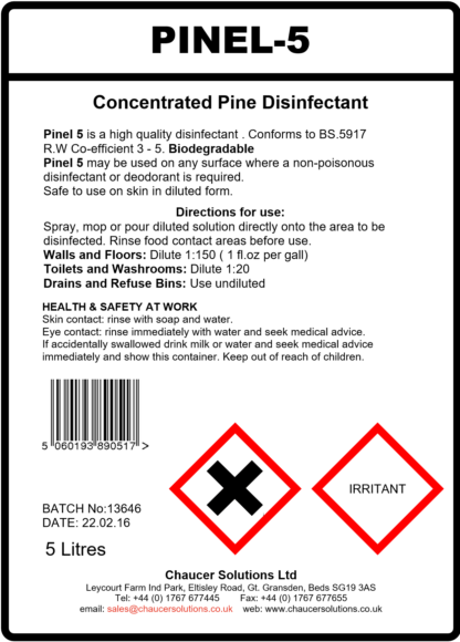 PINEL-5 CONCENTRATED PINE DISINFECTANT - 5 LITRES - Image 2